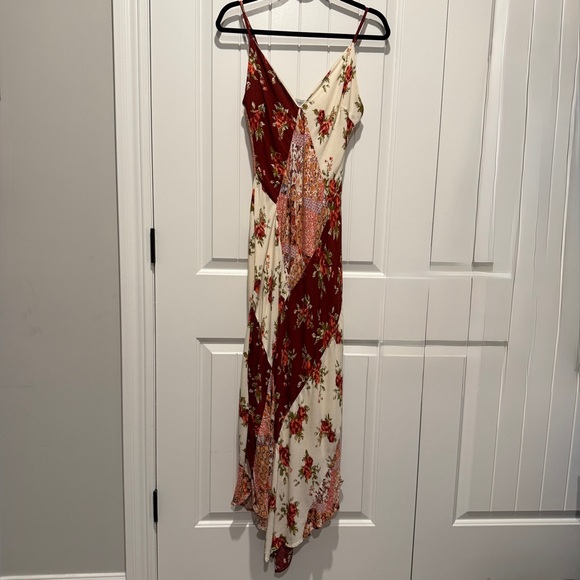 Sincerely Jules Burgundy and Cream Patchwork Floral Maxi Dress - Picture 4 of 12